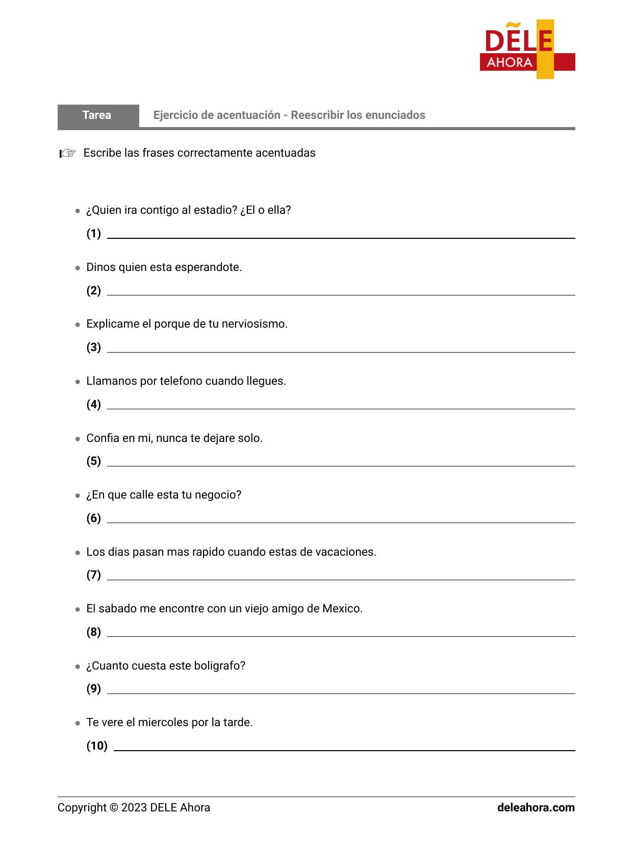 Reglas De Acentuacion Ejercicios Para Aprender Y Repasar Reglas De