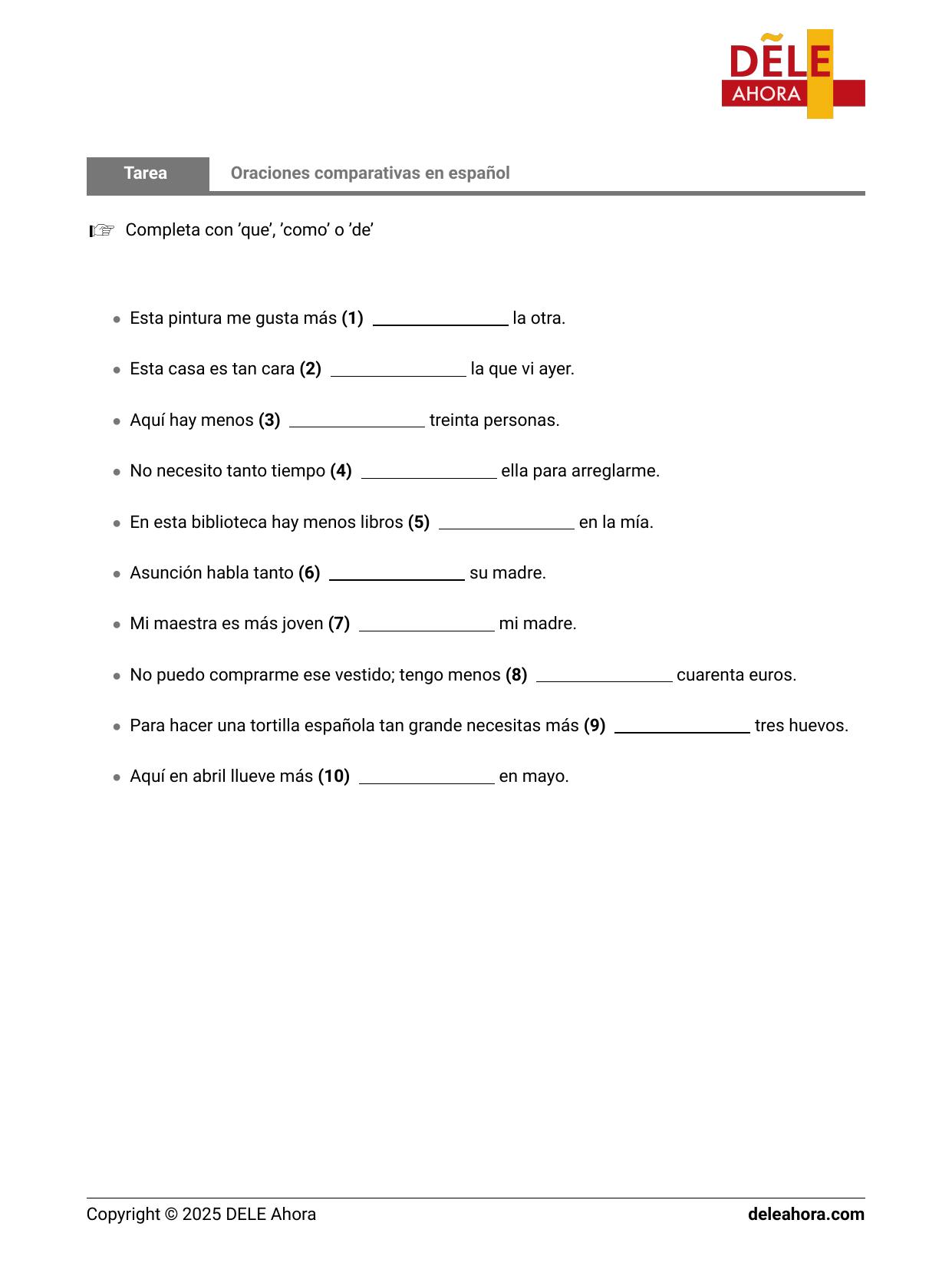 Oraciones comparativas en español | Gramática • DELE Ahora