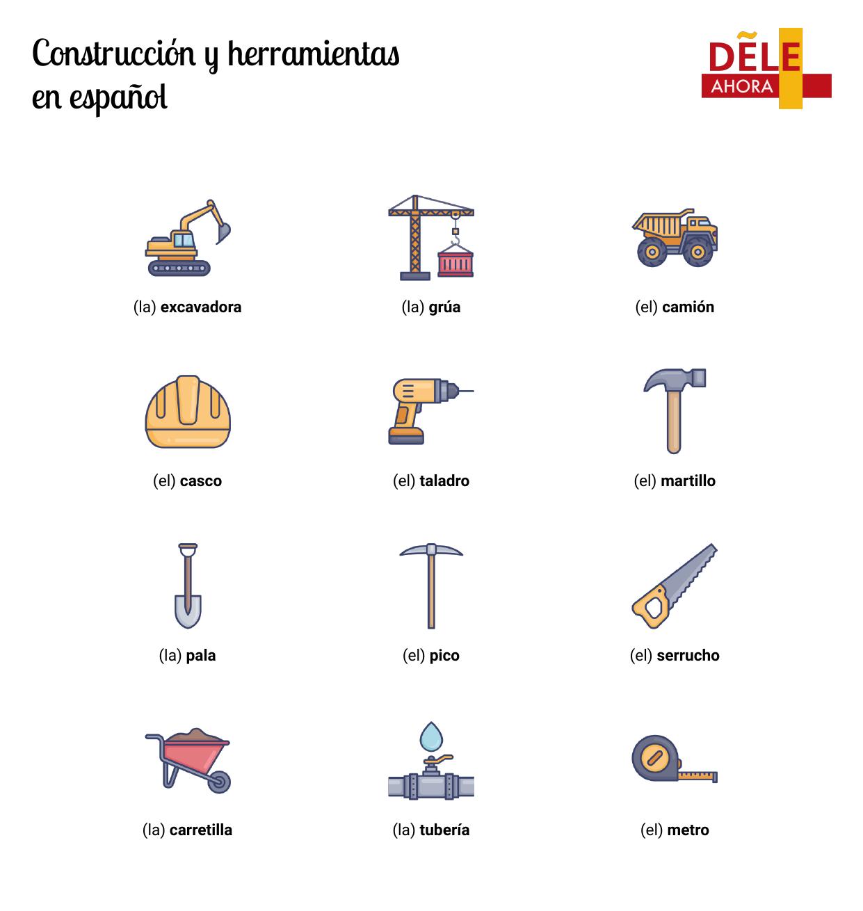 Vocabulario en español: el taller – las herramientas – Aprende